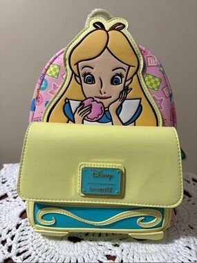 Loungefly Disney Alice in Wonderland Alice Cookies Backpack NWT